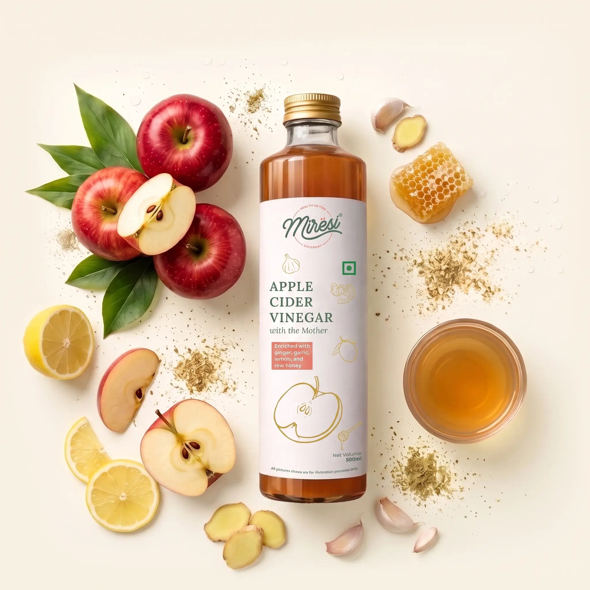 ACV-Enriched with Ginger, Garlic, Lemon, and Raw Honey